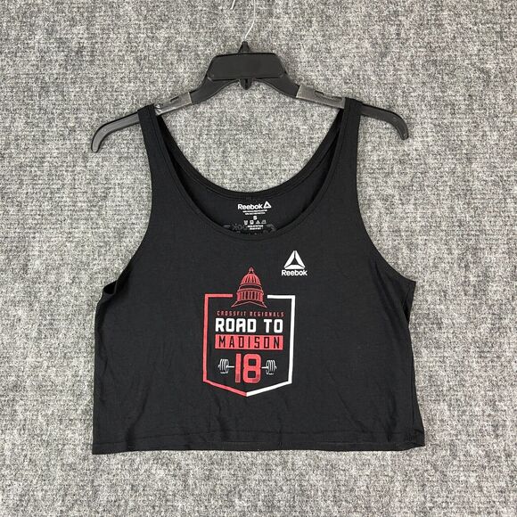 Crossfit Shirt Womens Small Black Tank Reebok Exercise Running‎ Gym Regionals - Picture 1 of 8